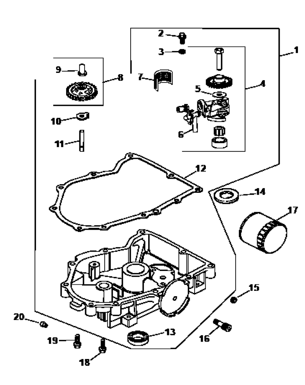 Oil Pan Lubrication Diagram and Parts List for Z-FORCE44 17AH3AGL-17AH3AGL709-17AH3AGL710 Cub Cadet Lawn Tractor